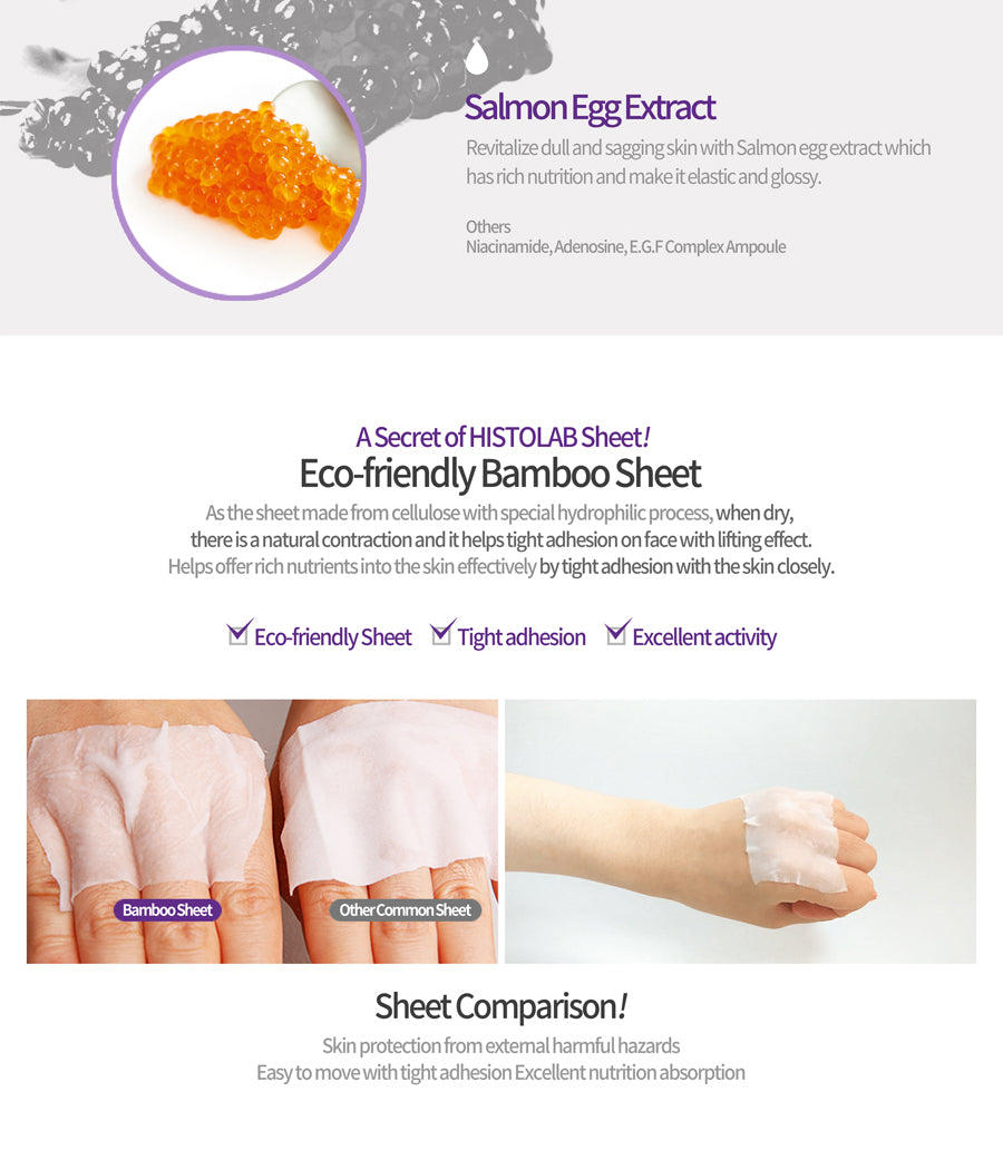 Salmon Wrinkle Ampoule Complex Sheet Mask 50 - 5 Masks