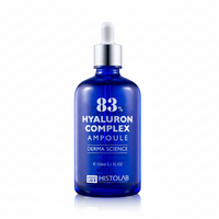 Blue bottle of 83% Hyaluron Complex Ampoule with Histolab branding on a white background