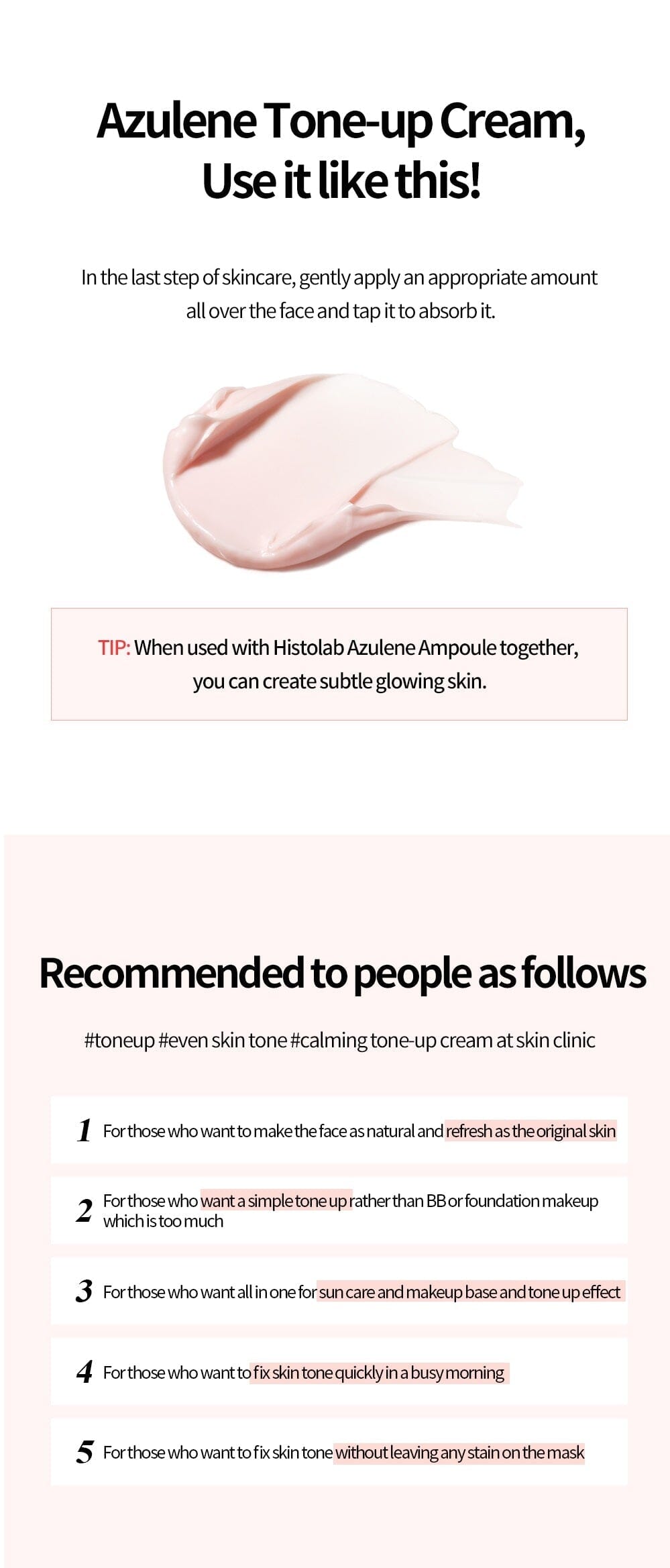 Azulene Tone Up Cream Homecare HistoLab Medical Skincare 
